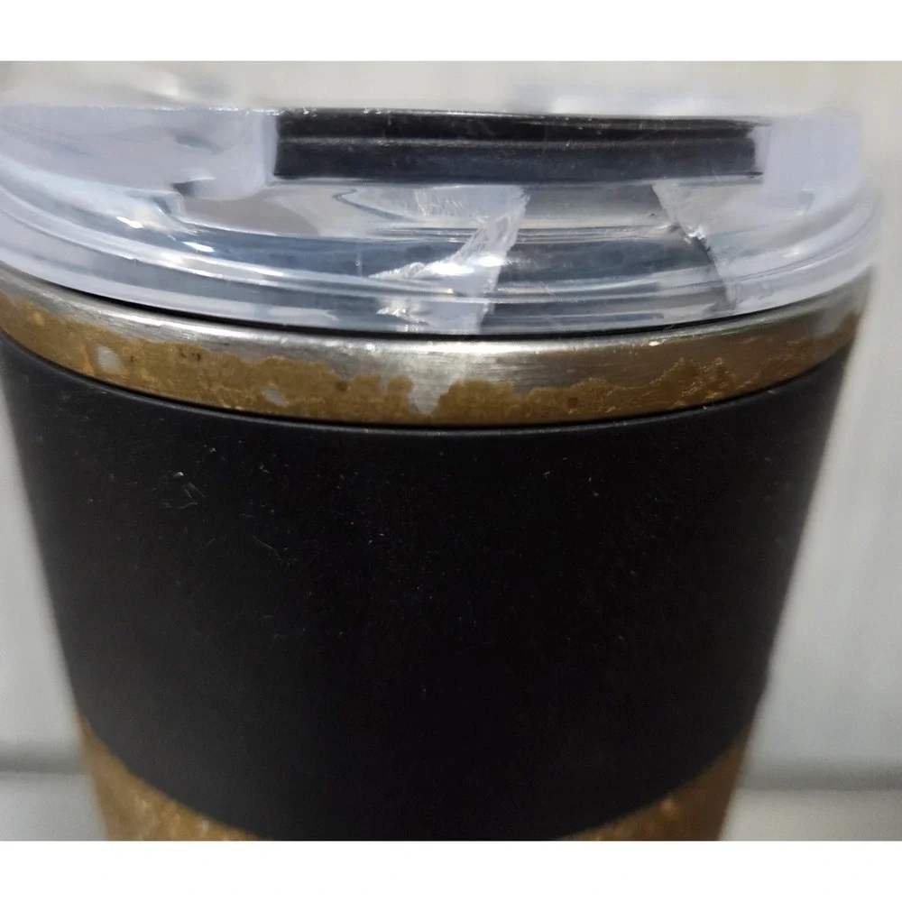 Starbucks Gold Flake‎ Black Coffee Tumbler Metal 16oz *See Description**